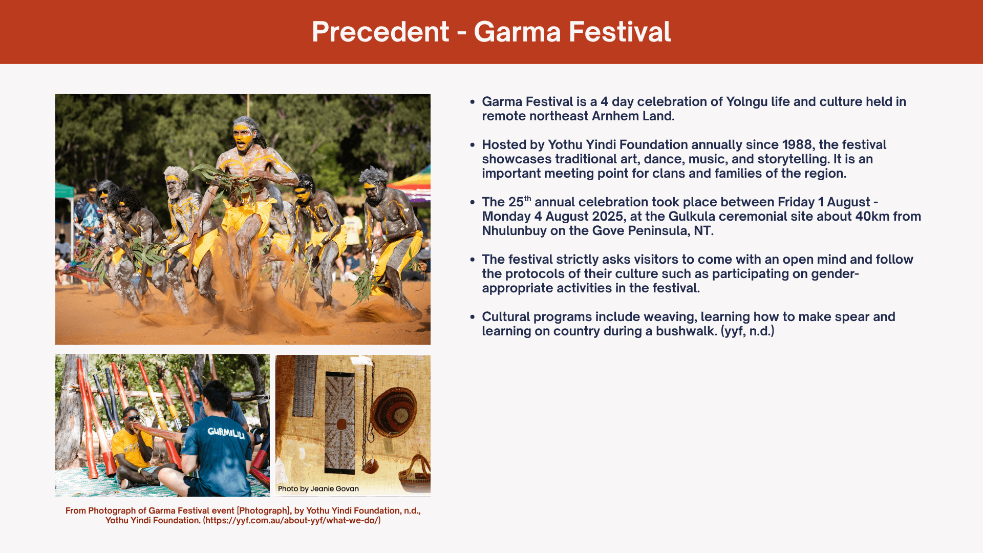 Garma Festival precedent